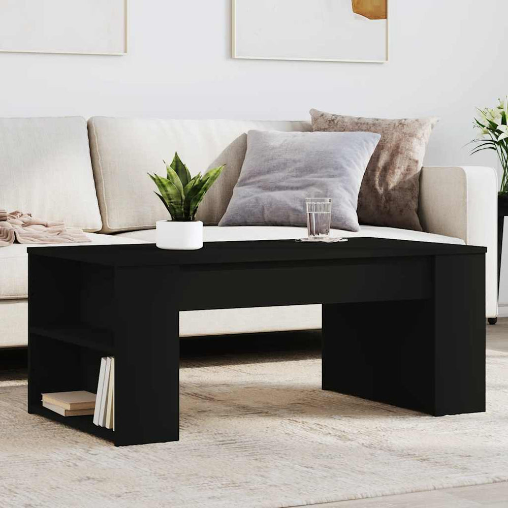 vidaXL Table basse noir 102x55x42 cm Bois d'ingénierie