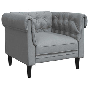 Chesterfield Sessel Hellgrau Stoff
