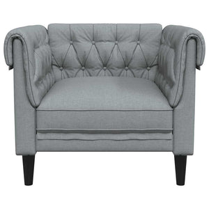 Chesterfield Sessel Hellgrau Stoff