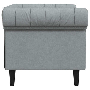 Chesterfield Sessel Hellgrau Stoff