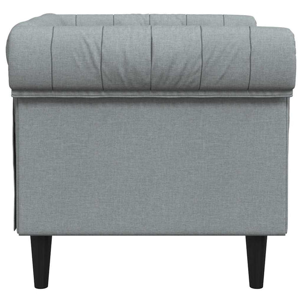 Chesterfield Sessel Hellgrau Stoff