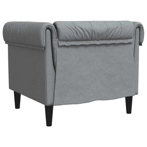 Chesterfield Sessel Hellgrau Stoff