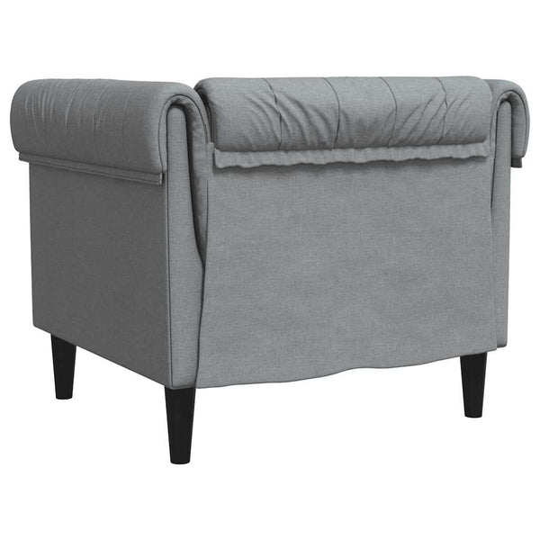 Chesterfield Sessel Hellgrau Stoff