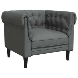 vidaXL Fauteuil Chesterfield tissu gris foncé