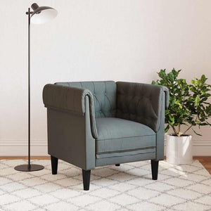 vidaXL Fauteuil Chesterfield tissu gris foncé