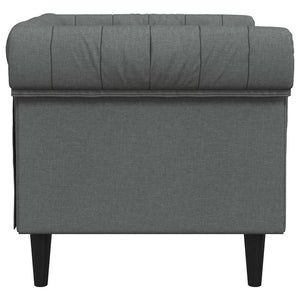 vidaXL Fauteuil Chesterfield tissu gris foncé