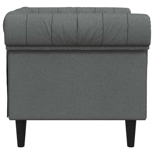 vidaXL Fauteuil Chesterfield tissu gris foncé