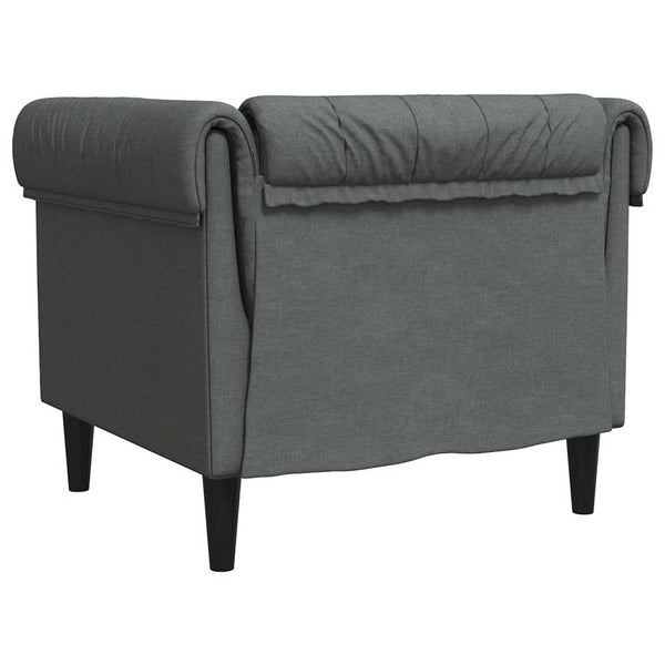 vidaXL Fauteuil Chesterfield tissu gris foncé