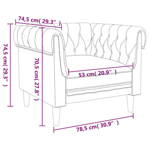 vidaXL Fauteuil Chesterfield tissu gris foncé