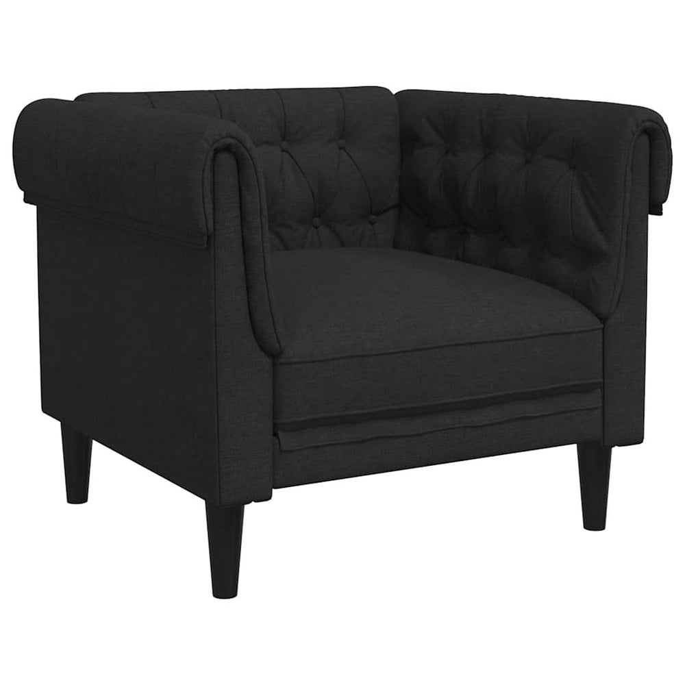 vidaXL Chesterfield Armchair Black Fabric