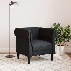 vidaXL Chesterfield Armchair Black Fabric