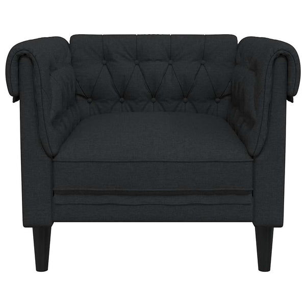 vidaXL Chesterfield Armchair Black Fabric
