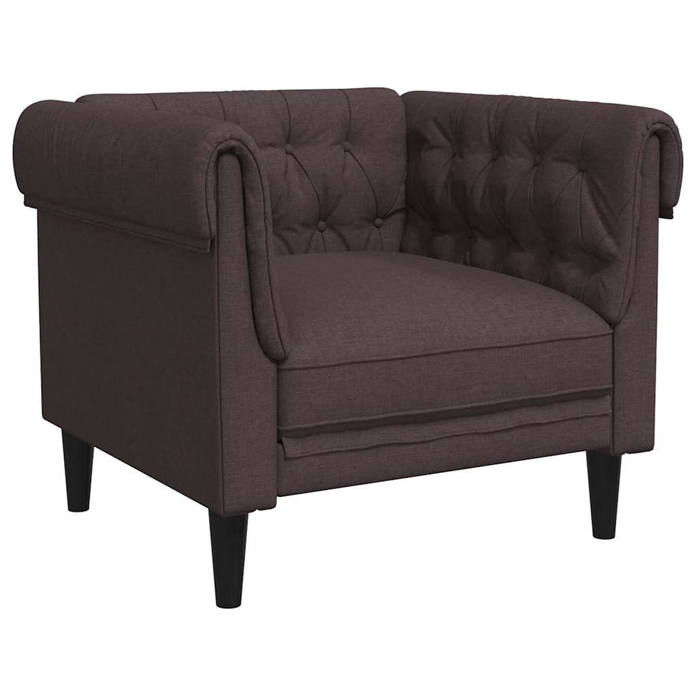 vidaXL Chesterfield Armchair Dark Brown Fabric