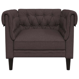Chesterfield Sessel Dunkelbraun Stoff