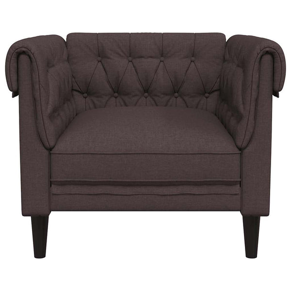 Chesterfield Sessel Dunkelbraun Stoff