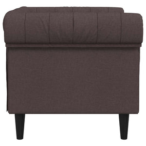 Chesterfield Sessel Dunkelbraun Stoff