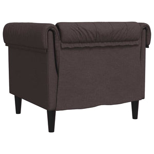 Chesterfield Sessel Dunkelbraun Stoff