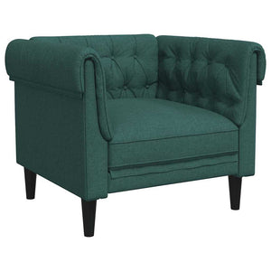 vidaXL Fauteuil Chesterfield Vert foncé Tissu