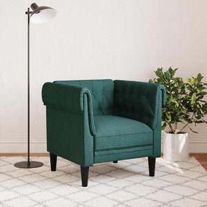 vidaXL Fauteuil Chesterfield Vert foncé Tissu