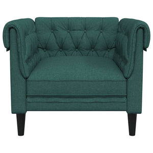 vidaXL Fauteuil Chesterfield Vert foncé Tissu
