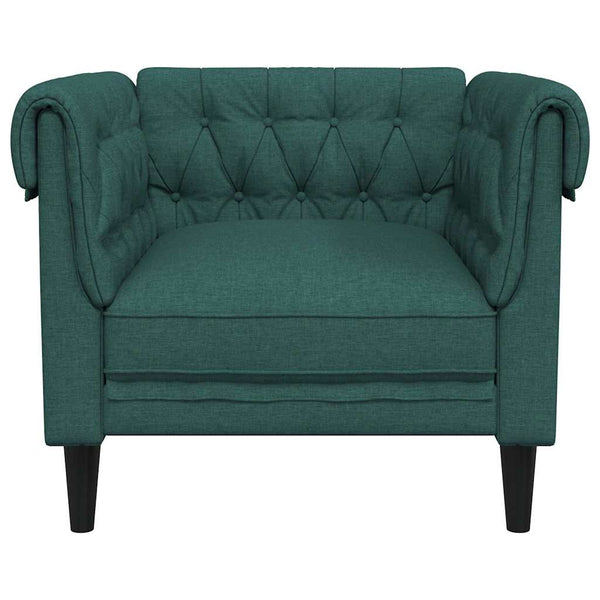 vidaXL Fauteuil Chesterfield Vert foncé Tissu