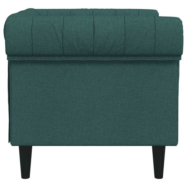 vidaXL Fauteuil Chesterfield Vert foncé Tissu