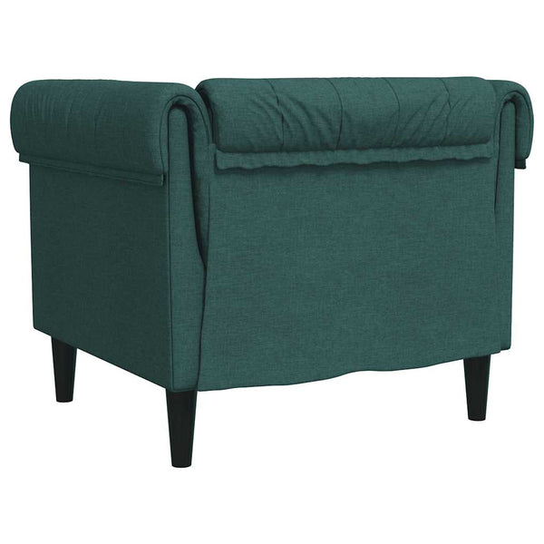 vidaXL Fauteuil Chesterfield Vert foncé Tissu