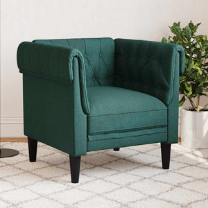 vidaXL Fauteuil Chesterfield Vert foncé Tissu