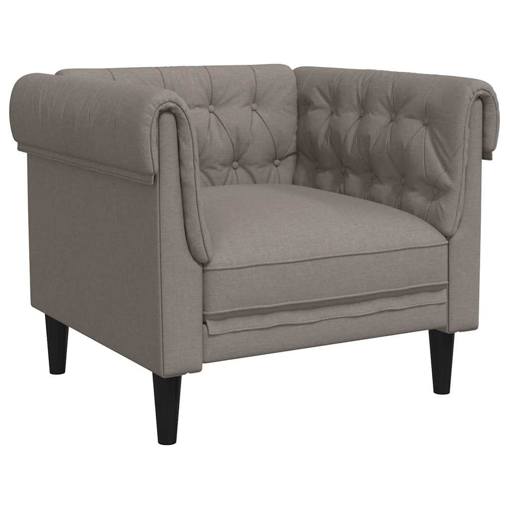 vidaXL Chesterfield Armchair Taupe Fabric