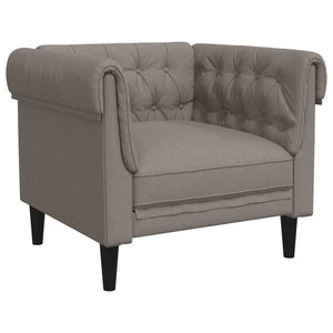 Chesterfield Sessel Taupe Stoff