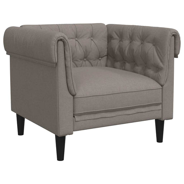 Chesterfield Sessel Taupe Stoff
