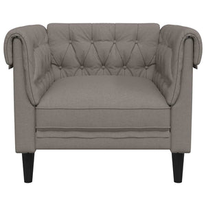 Chesterfield Sessel Taupe Stoff