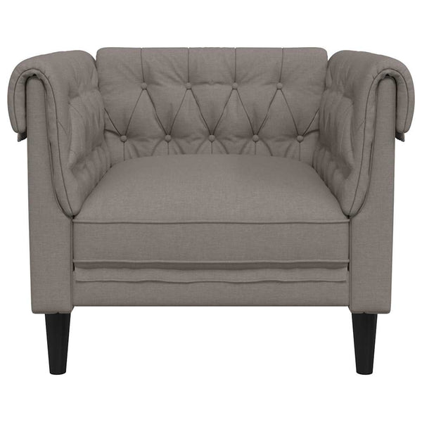 Chesterfield Sessel Taupe Stoff