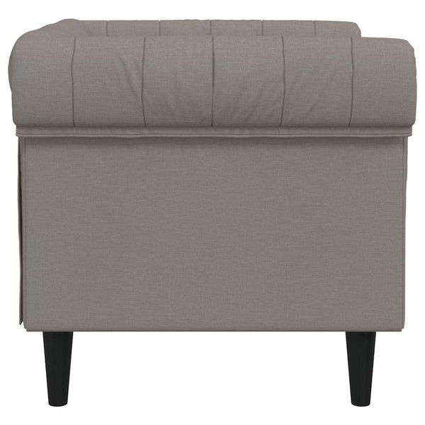 Chesterfield Sessel Taupe Stoff
