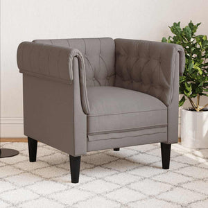 Chesterfield Sessel Taupe Stoff