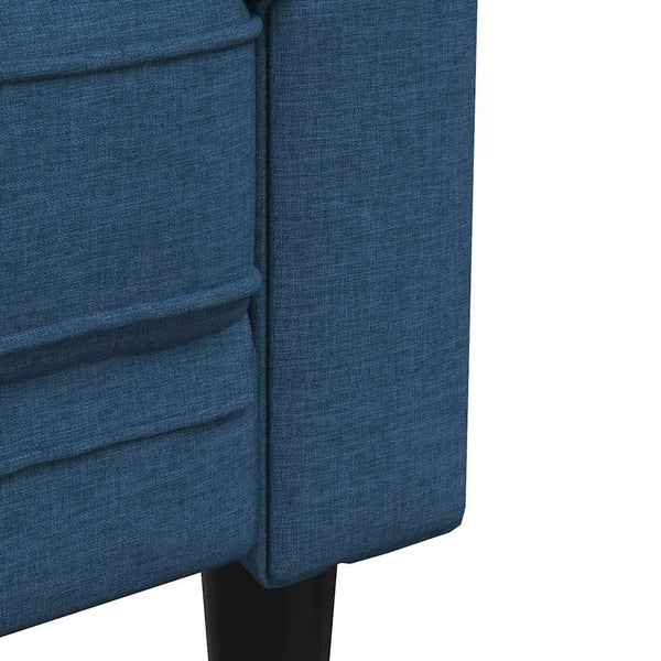 Blauer Chesterfield Sessel Stoff