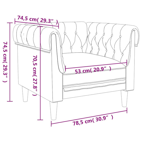 Chesterfield Sessel Leinen