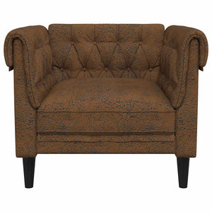 vidaXL Chesterfield Armchair Brown Fabric