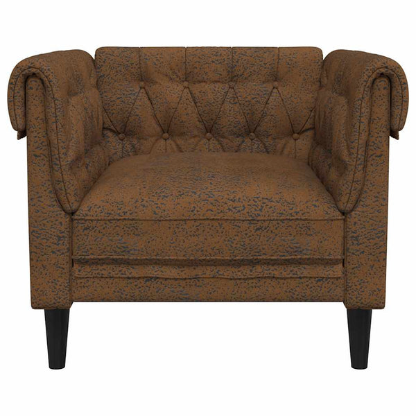 vidaXL Chesterfield Armchair Brown Fabric