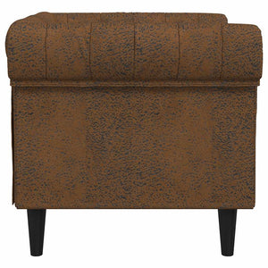 vidaXL Chesterfield Armchair Brown Fabric