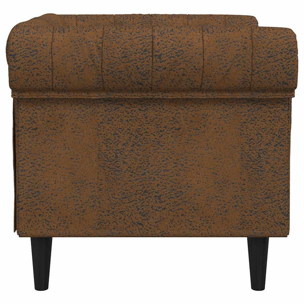 vidaXL Chesterfield Armchair Brown Fabric