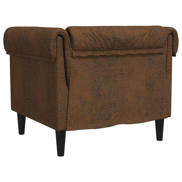 vidaXL Chesterfield Armchair Brown Fabric