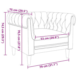 vidaXL Chesterfield Armchair Brown Fabric