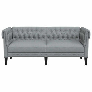 Chesterfield Sofa 2-Sitzer Hellgrau