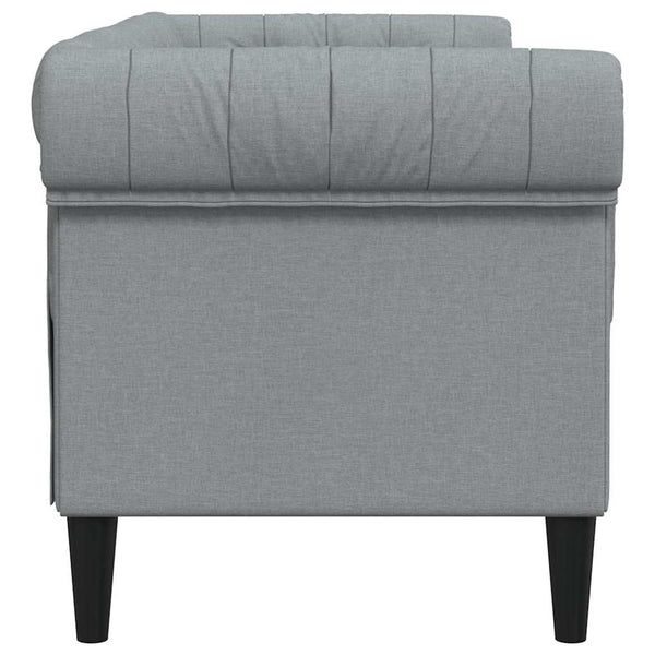 Chesterfield Sofa 2-Sitzer Hellgrau