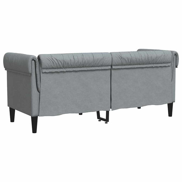 Chesterfield Sofa 2-Sitzer Hellgrau