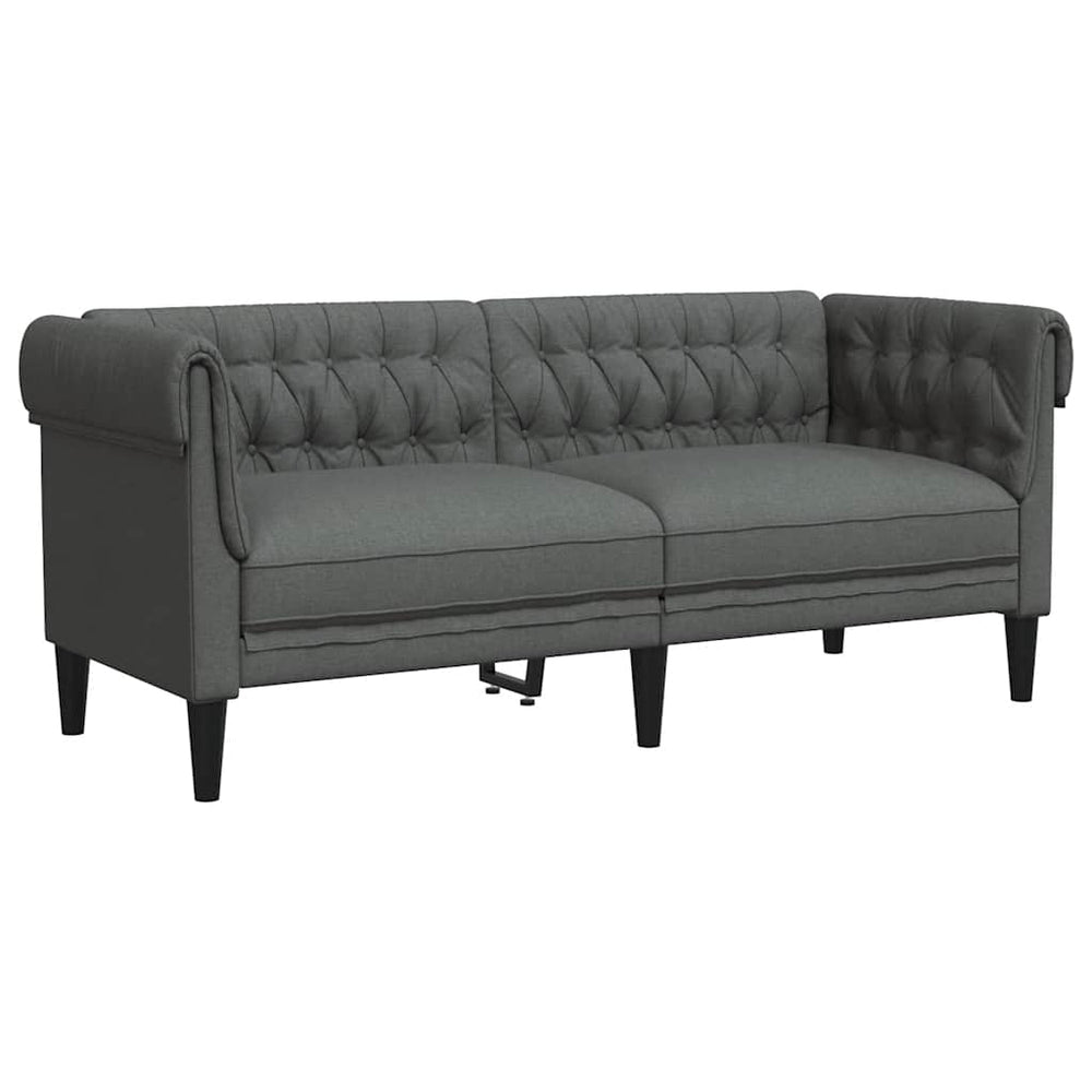 Chesterfield Sofa 2-Sitzer Dunkelgrau