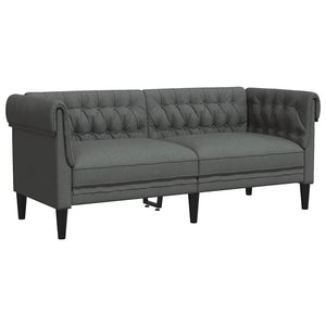 Chesterfield Sofa 2-Sitzer Dunkelgrau