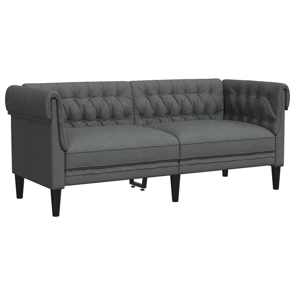 Chesterfield Sofa 2-Sitzer Dunkelgrau