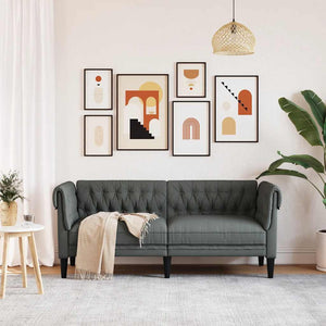 Chesterfield Sofa 2-Sitzer Dunkelgrau